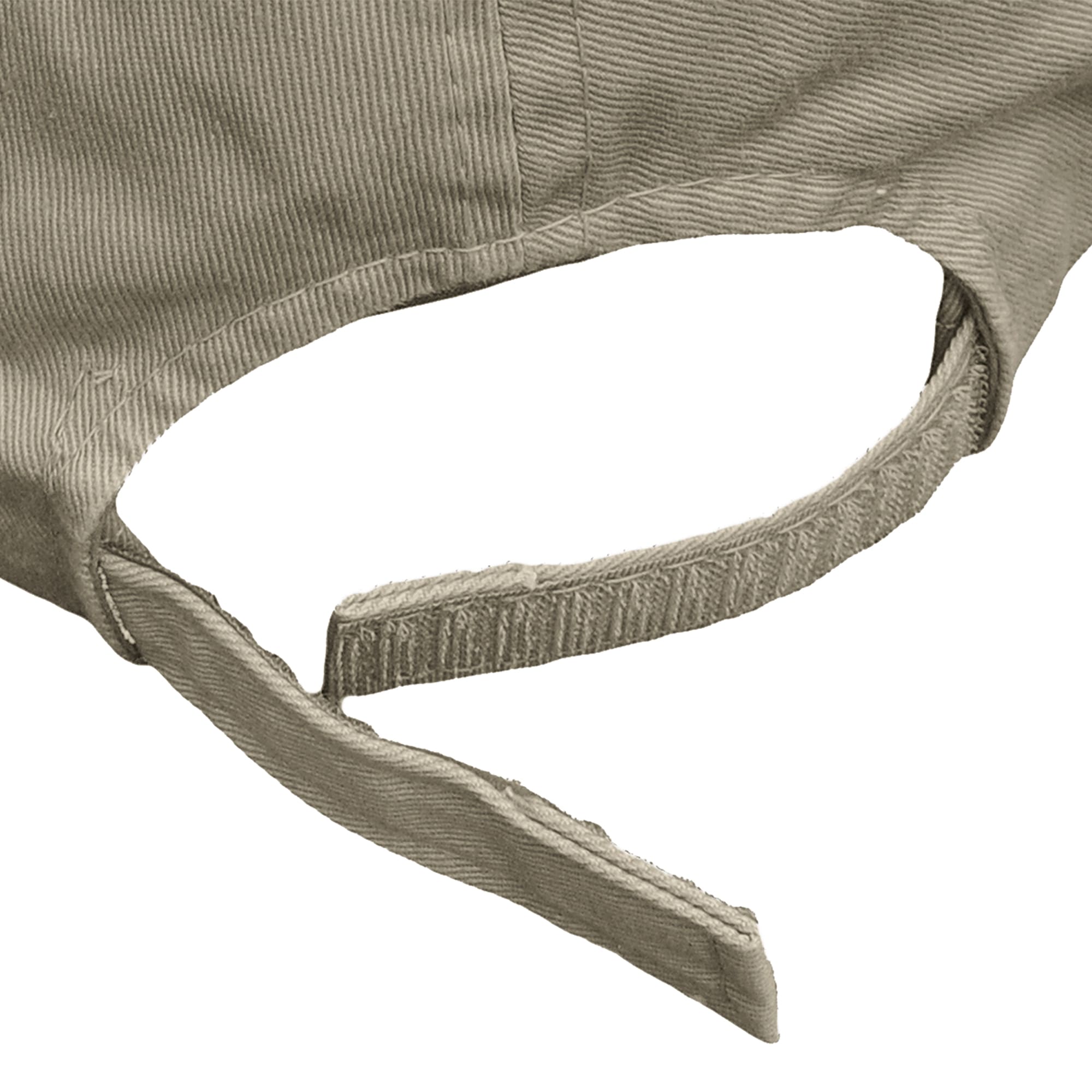 Back view of a Buffalo Embroidered Cap, color Khaki. The cap has a one-size-fits-most Velcro strap adjuster. 100% cotton twill.--3