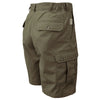 Back of Men's Cargo Shorts, color Moss. The pants have a 9 1/2