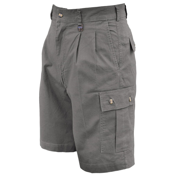 Front of Men's Cargo Shorts, color Olive. The shorts have a 9 1/2