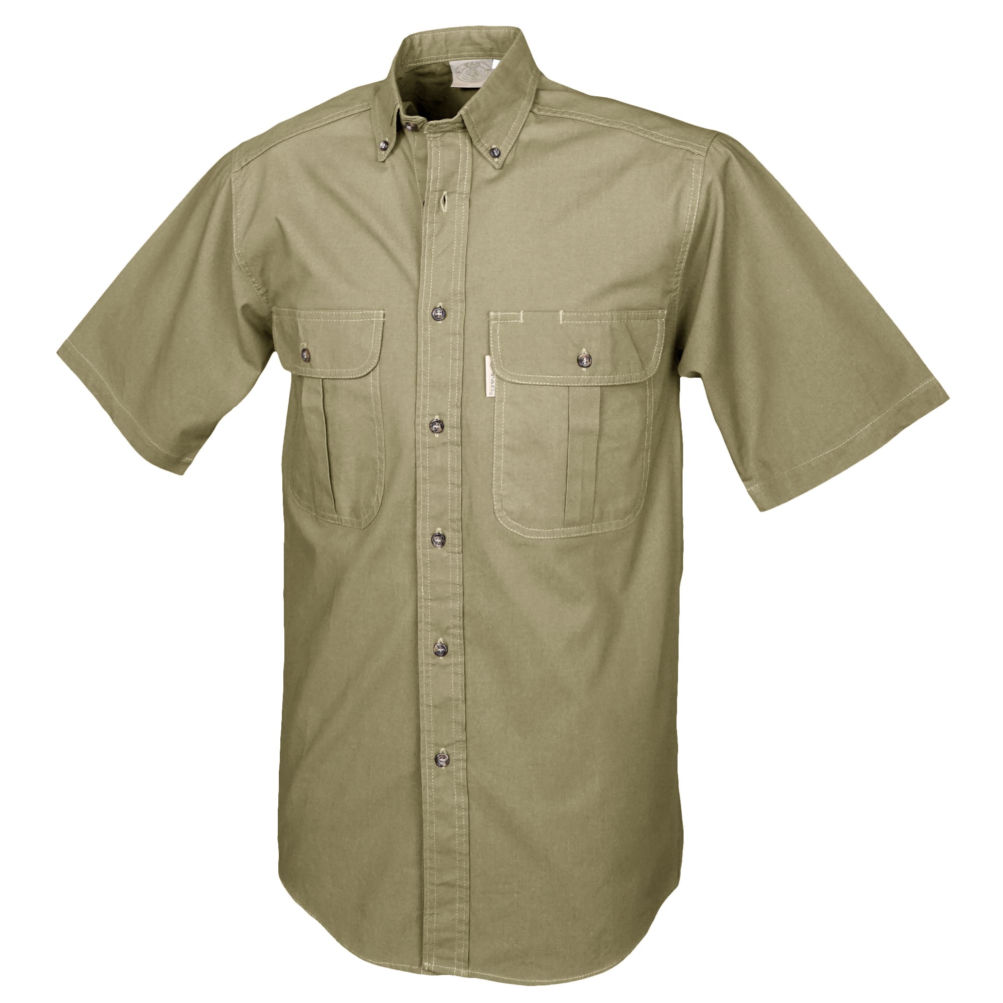 Men's Safari Shirt with Two Button Flap pockets and Button Down Collars  100% Cotton in Short Sleeves by Tag Safari