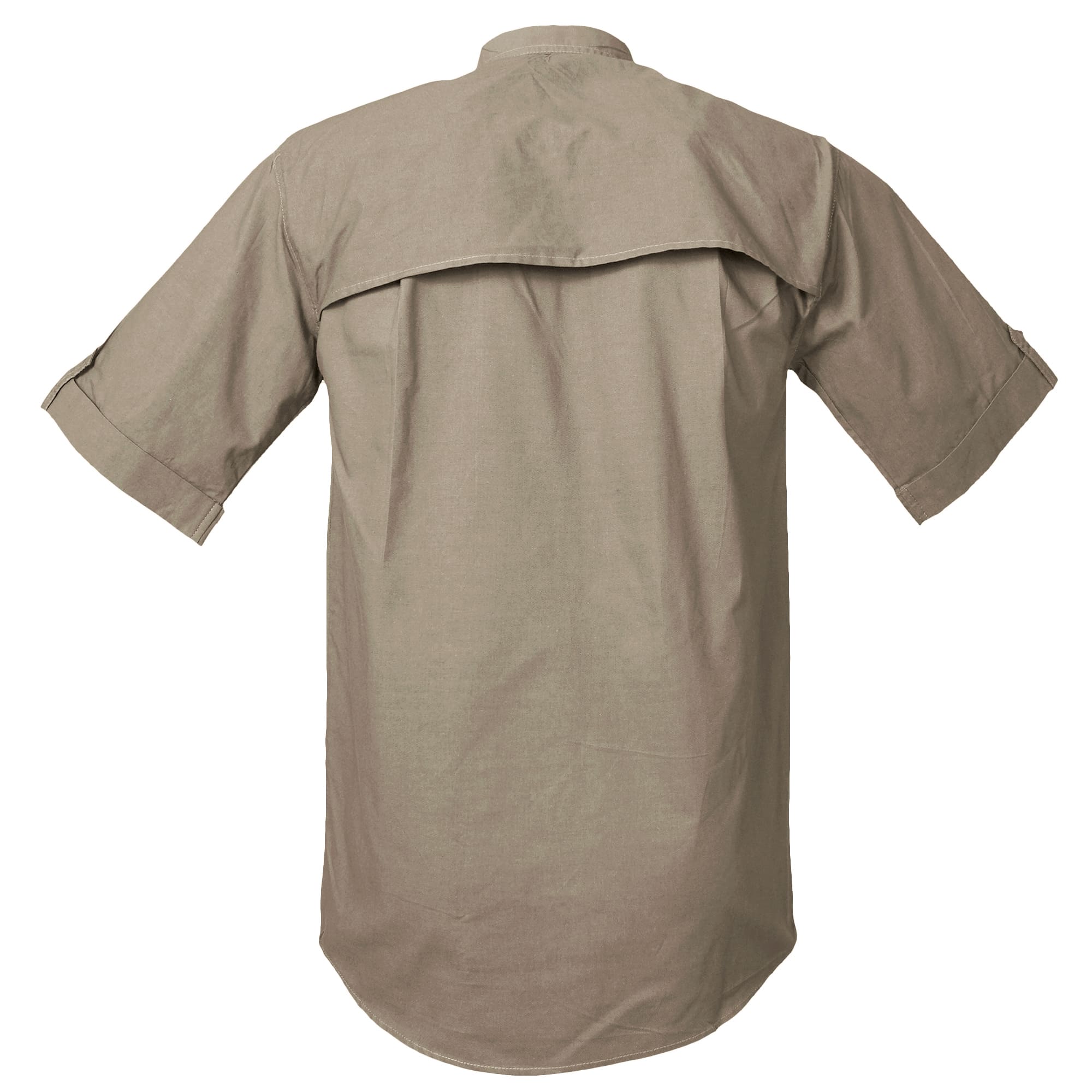 Stay comfortable outdoors in TAG® Safari's men's short sleeve vent-back safari shirt. Made from 100% cotton with a mesh-lined vented back and secure button-flap chest pockets.--2