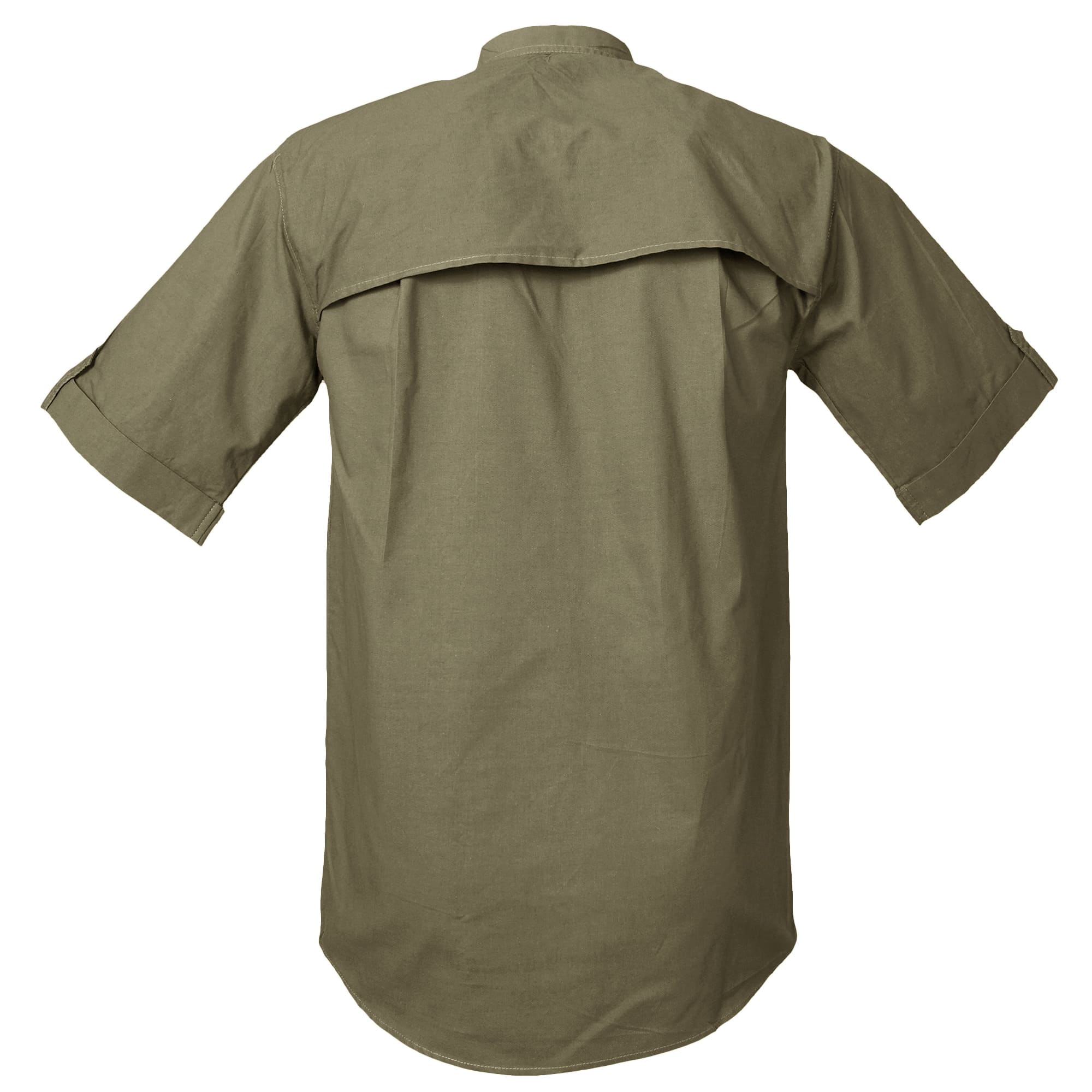 Stay comfortable outdoors in TAG® Safari's men's short sleeve vent-back safari shirt. Made from 100% cotton with a mesh-lined vented back and secure button-flap chest pockets.--11