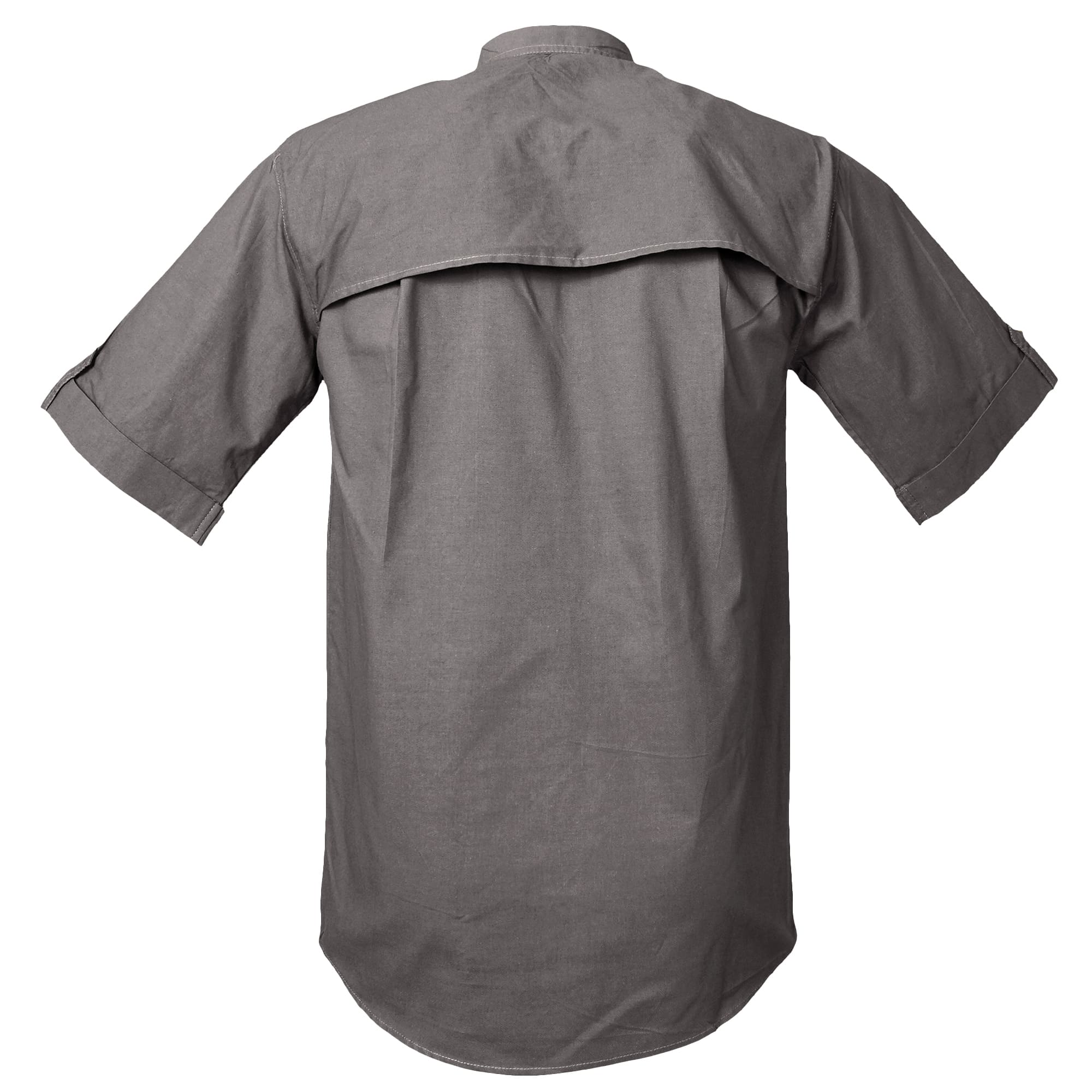 Stay comfortable outdoors in TAG® Safari's men's short sleeve vent-back safari shirt. Made from 100% cotton with a mesh-lined vented back and secure button-flap chest pockets.--8