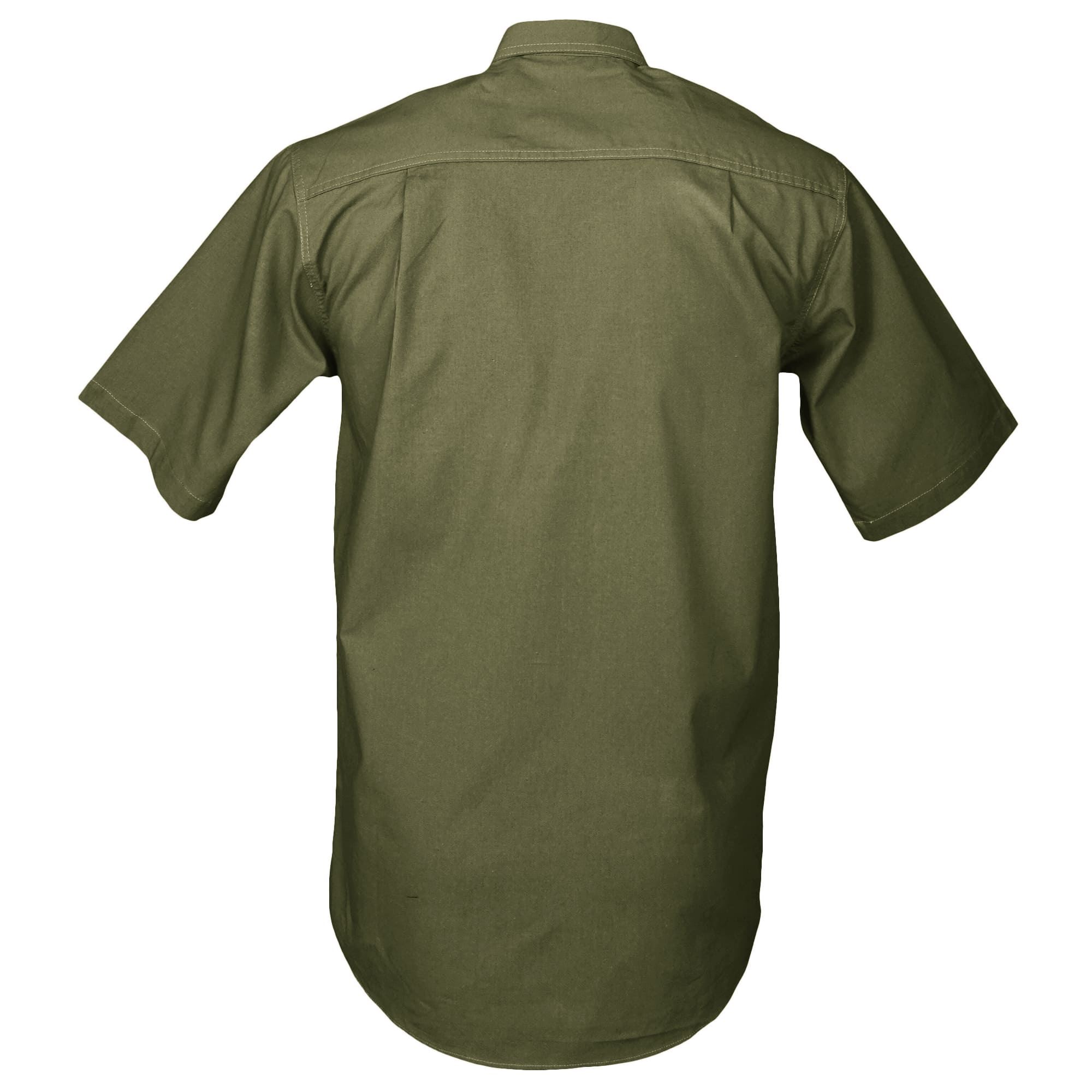 Tag Safari Short-Sleeve Safari Shirt for Men features button-flap chest pockets, back shoulder tucks, and durable double stitching. Shown in Moss Green.--5