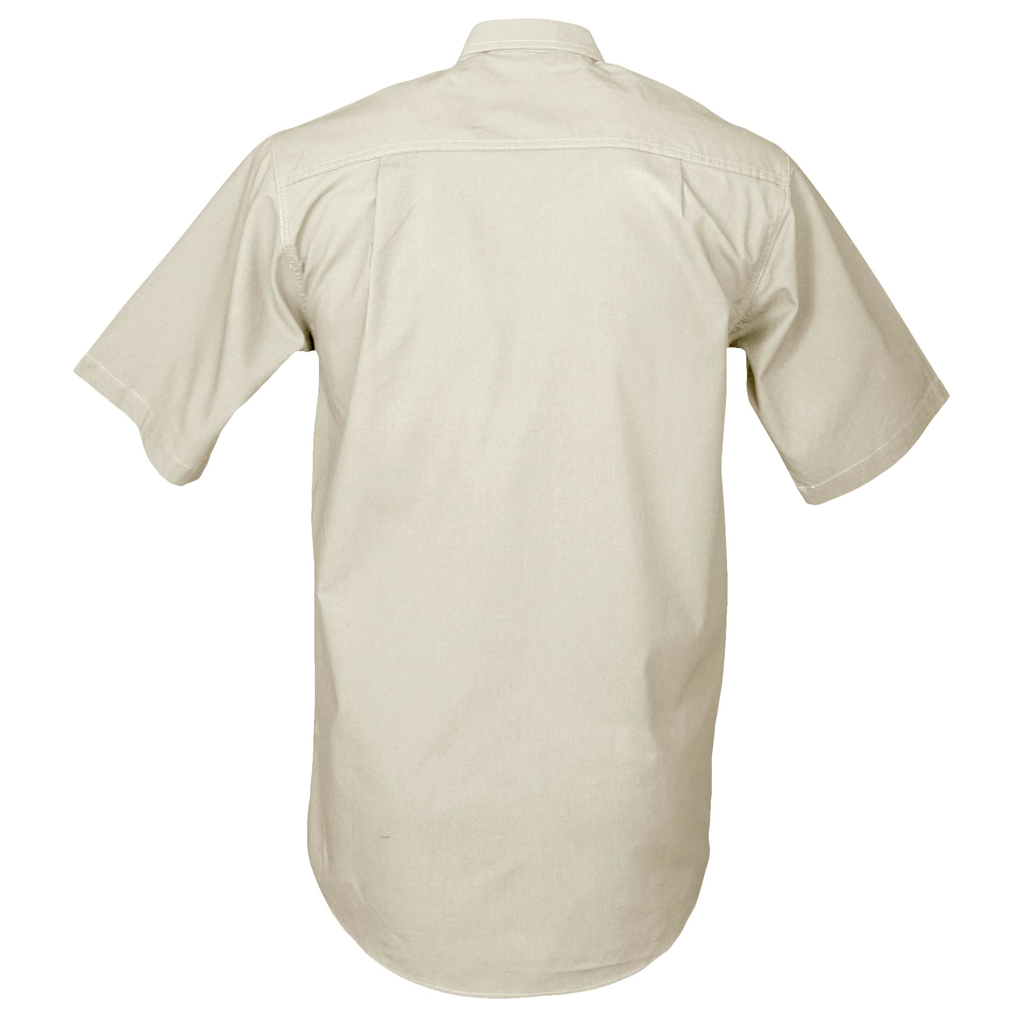 Tag Safari Short-Sleeve Safari Shirt for Men features button-flap chest pockets, back shoulder tucks, and durable double stitching. Shown in Stone.--11
