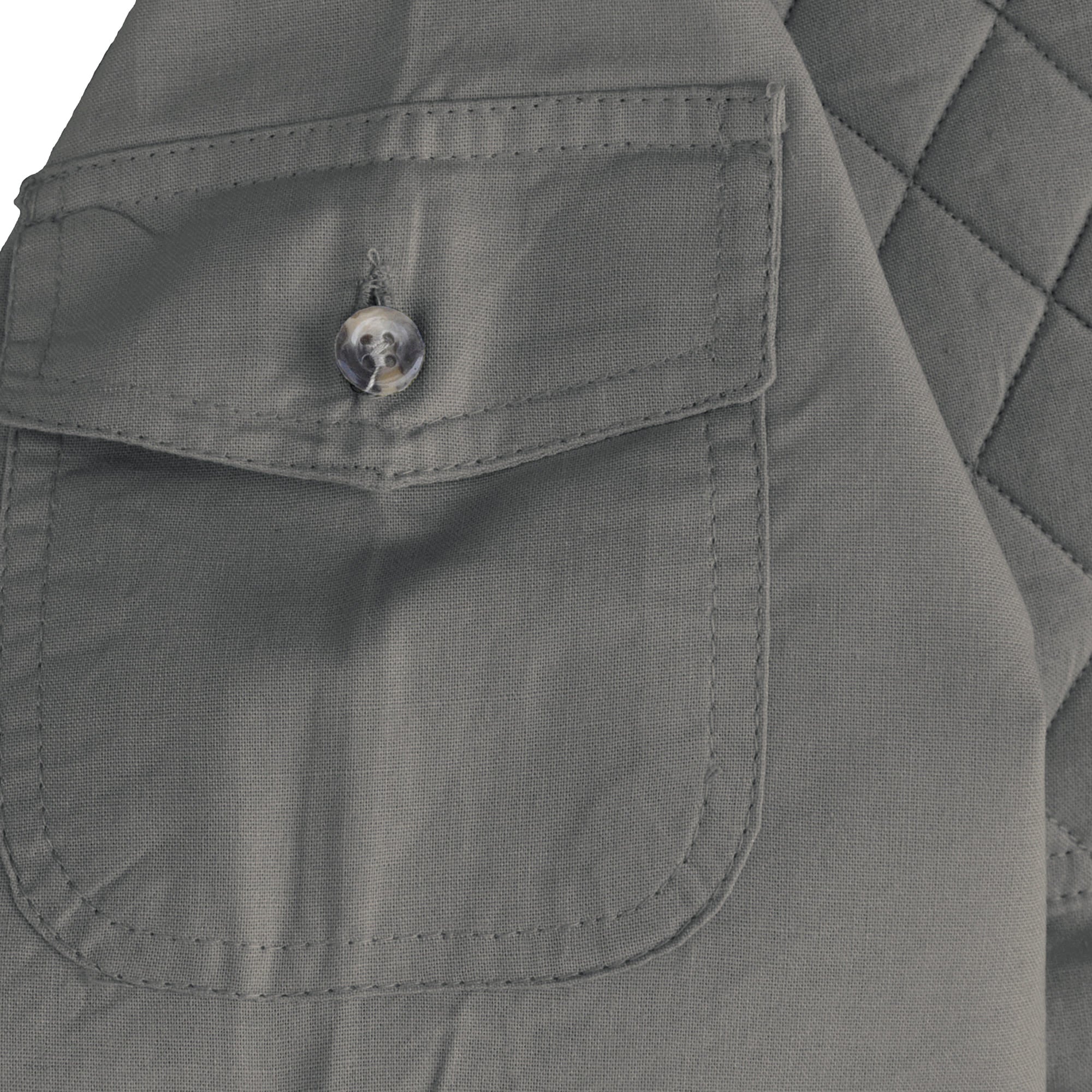 Tag Safari Long-Sleeve Shooter Shirt for Men features a quilted shooting pad, button-flap chest and sleeve pockets, and roll-up sleeve tabs. Shown in Olive Gray.--7