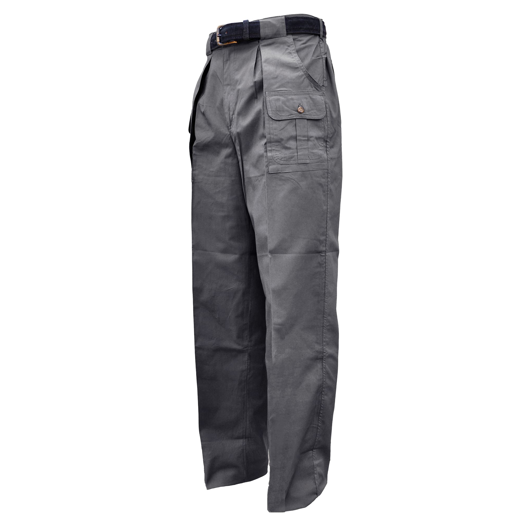 Tag Safari Six-Pocket Congo Pants for Men feature slash-style hip pockets, button-flap side, back, and utility pockets, discreet elastic waist panels, and large belt loops. Shown in Olive Gray.--3
