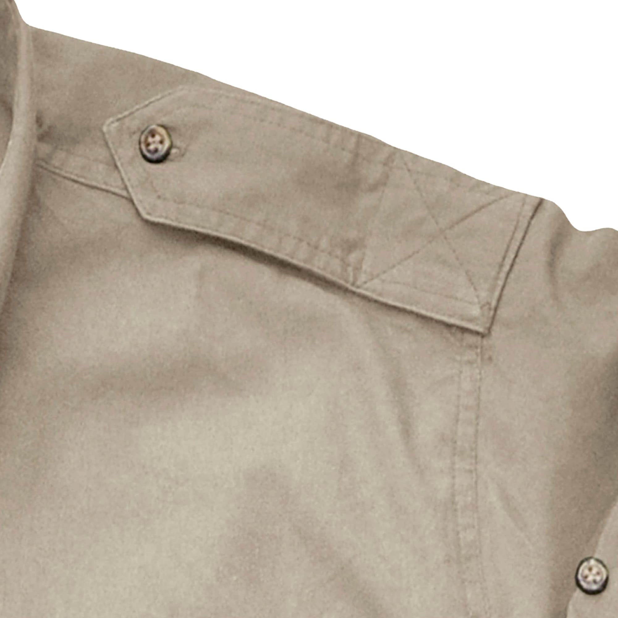 Tag Safari Long-Sleeve Trail Shirt for Men features button-flap chest pockets, functional epaulettes, and roll-up sleeve tabs. Shown in Khaki.--8