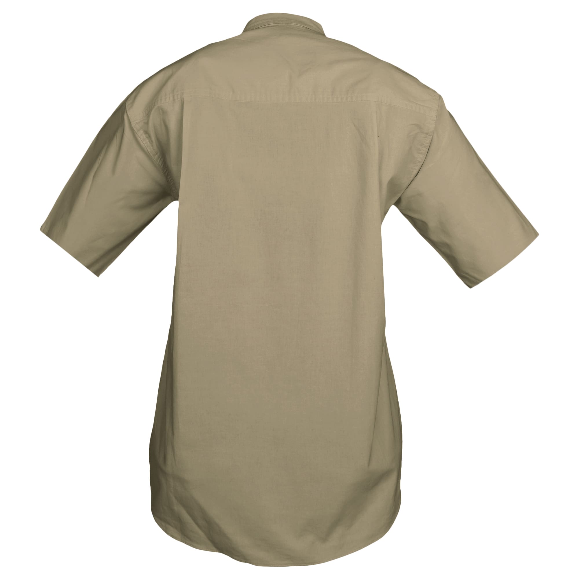 Tag Safari Short-Sleeve Trail Shirt for Women features button-flap chest pockets, functional epaulettes, and durable double stitching. Shown in Khaki.--2