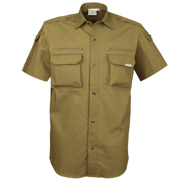 TAG Safari Men's Bush Short Sleeve Shirt w Zipper Pocket