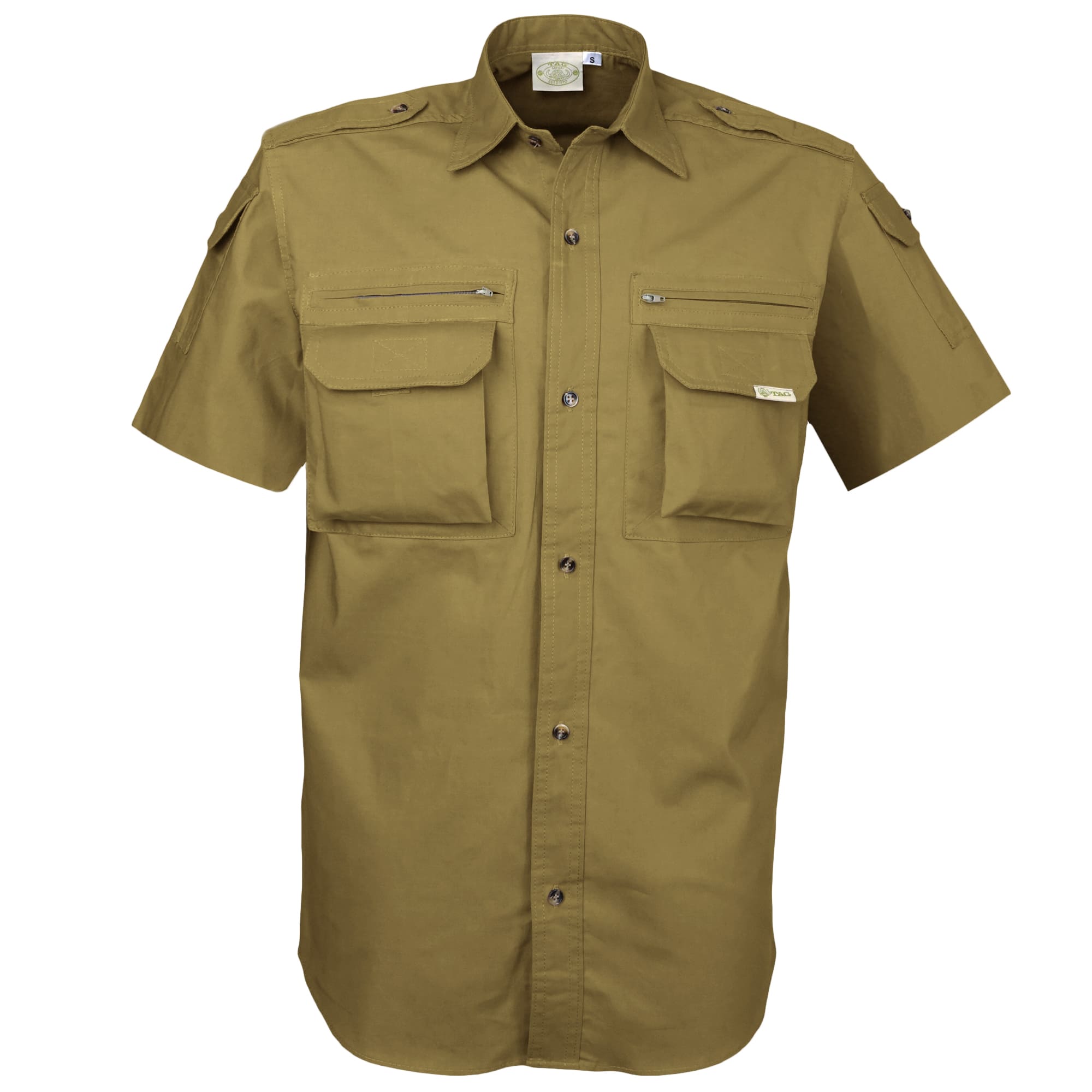 TAG Safari Men's Bush Short Sleeve Shirt w Zipper Pocket | TAG® Safari