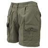 Front of Women's Pro Hunting Shorts, color Moss. The shorts have a 5 1/2