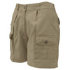 Front of Women's Pro Hunting Shorts, color Khaki. The shorts have a 5 1/2