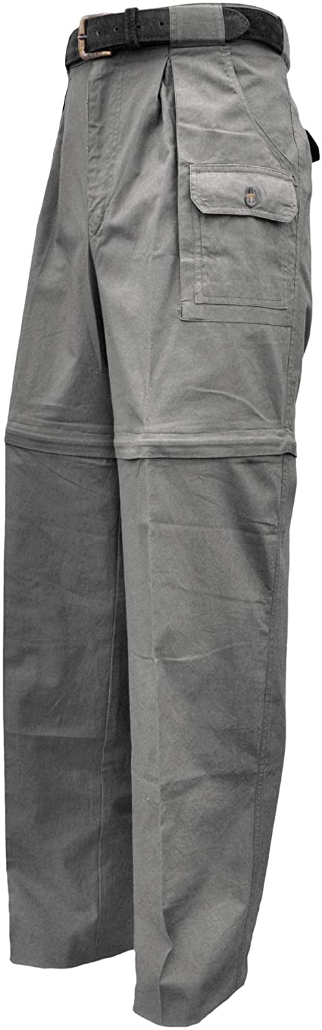 Tag Safari Zambezi Convertible Pants for Men, Covered Utility Pocket, Zip Off, 100% Cotton (Khaki, 40)