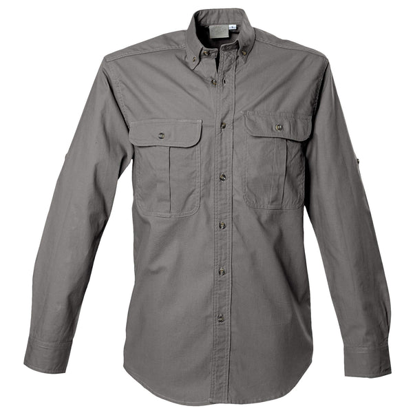 Mens Safari Shirt with Two Button Flap pockets and Button Down Collars ...