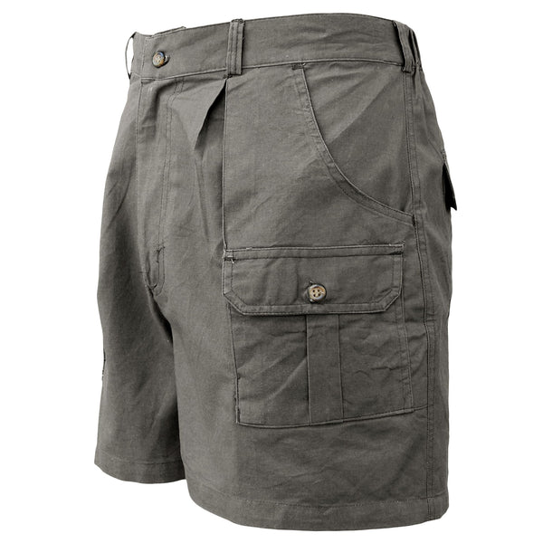 Front of Men's Pro Hunting Shorts, color Olive. The shorts have a 5 1/2